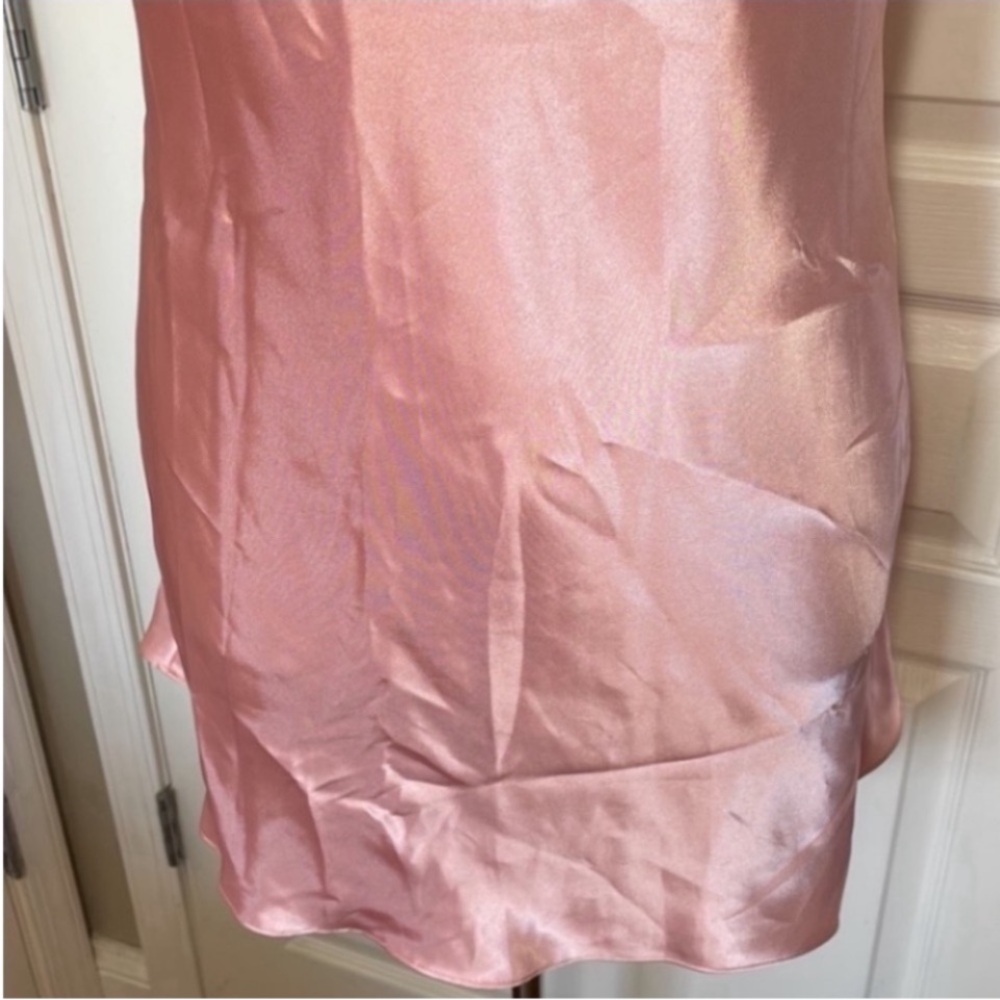 Vintage Jones NY Slip Dress Mini Nighty Pink Silky Satin Barbie Cutout Back Bows - Picture 7 of 16